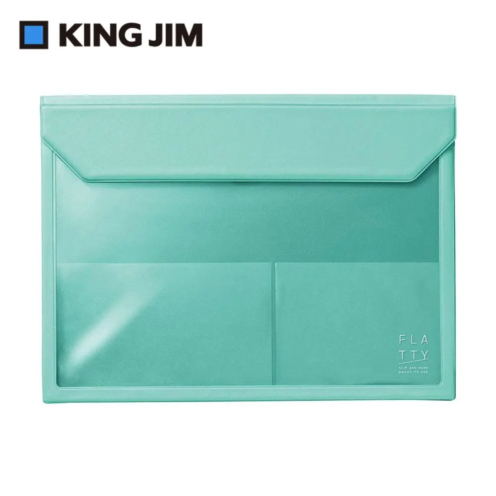 KING JIM FLATTY多用途收納袋/ A4/ 5366/ 薄荷綠