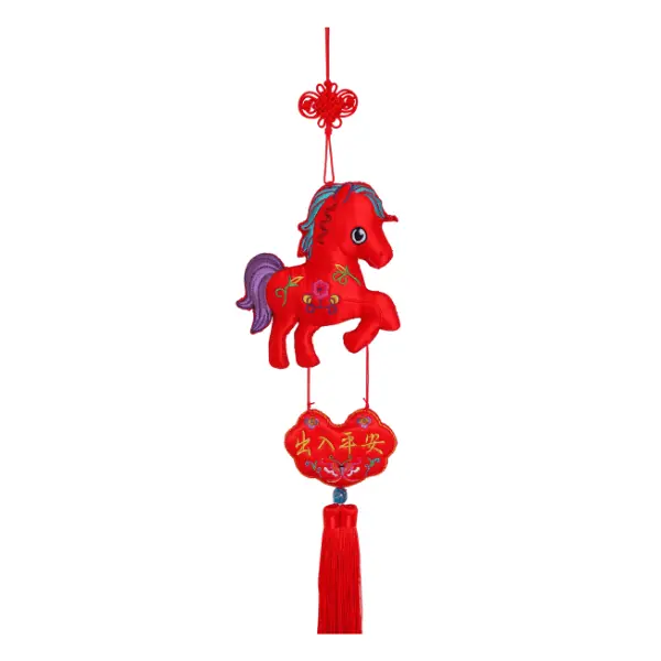 繡花房平安小馬琉璃掛飾