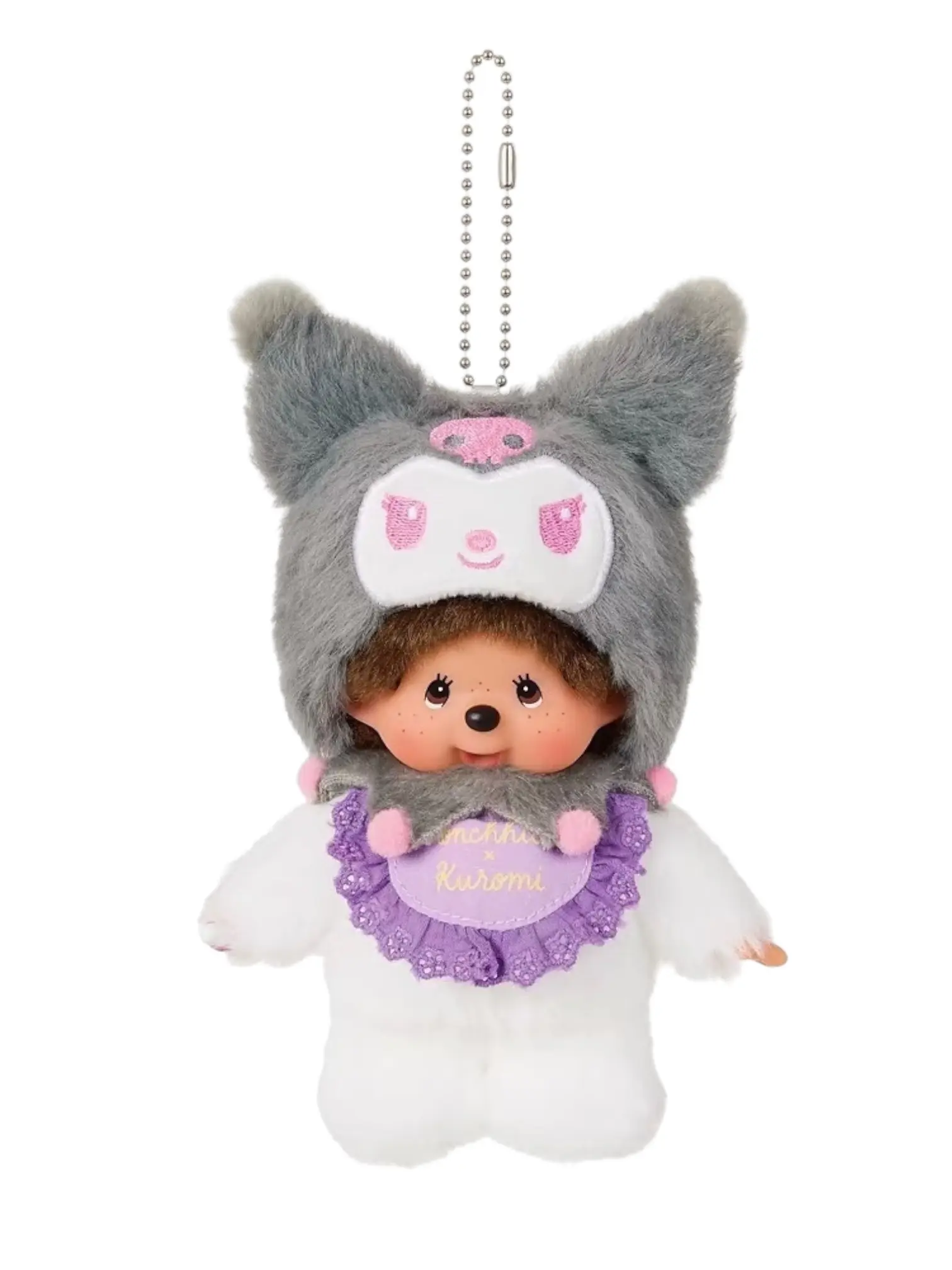 日本限定 Monchhichi x Sanrio人氣聯名吊飾(244478/酷洛米/Kuromi/白/紫/蒙奇奇/聯名/平行輸入)