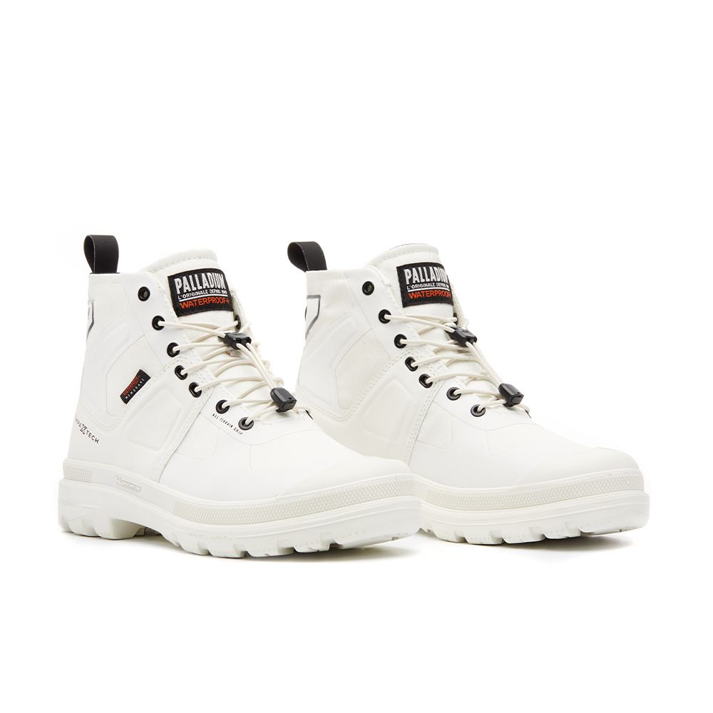 PALLADIUM PAMPA TECH EXP WP+快穿米其林科技聯名橘標防水靴-中性-白/ 9.5(27.5cm)