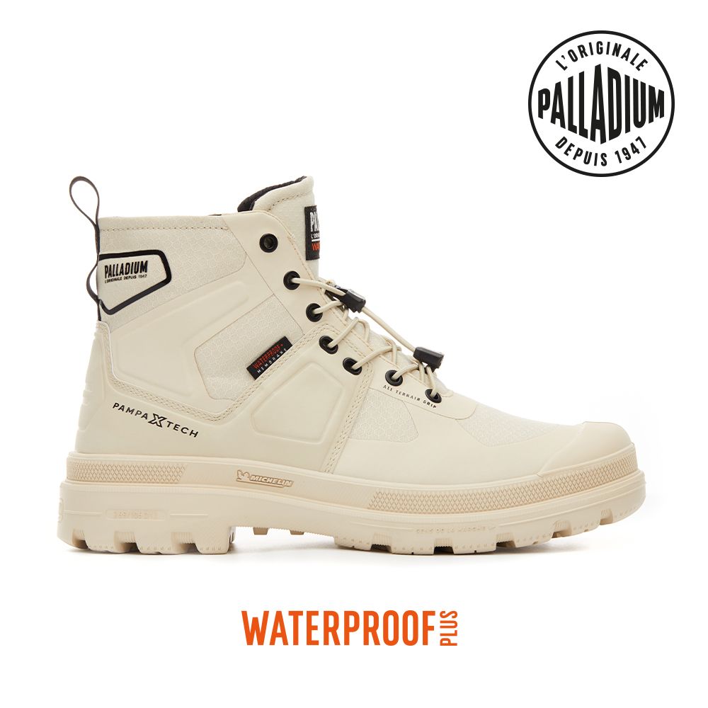 PALLADIUM PAMPA TECH EXP WP+快穿米其林科技聯名橘標防水靴-中性-沙漠金/ 12(30cm)