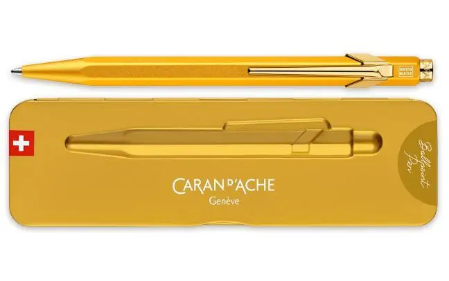 CARAN D'ACHE 849 GoldBar原子筆/ M/ 黑芯