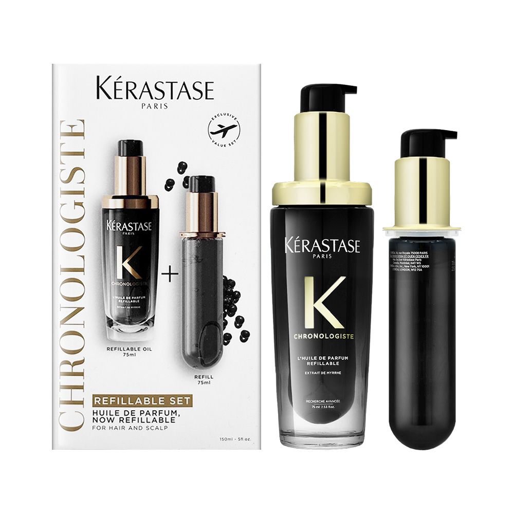 【KERASTASE卡詩】黑鑽極萃逆時玫瑰香氛露 75ml #升級版+填裝瓶-平行輸入
