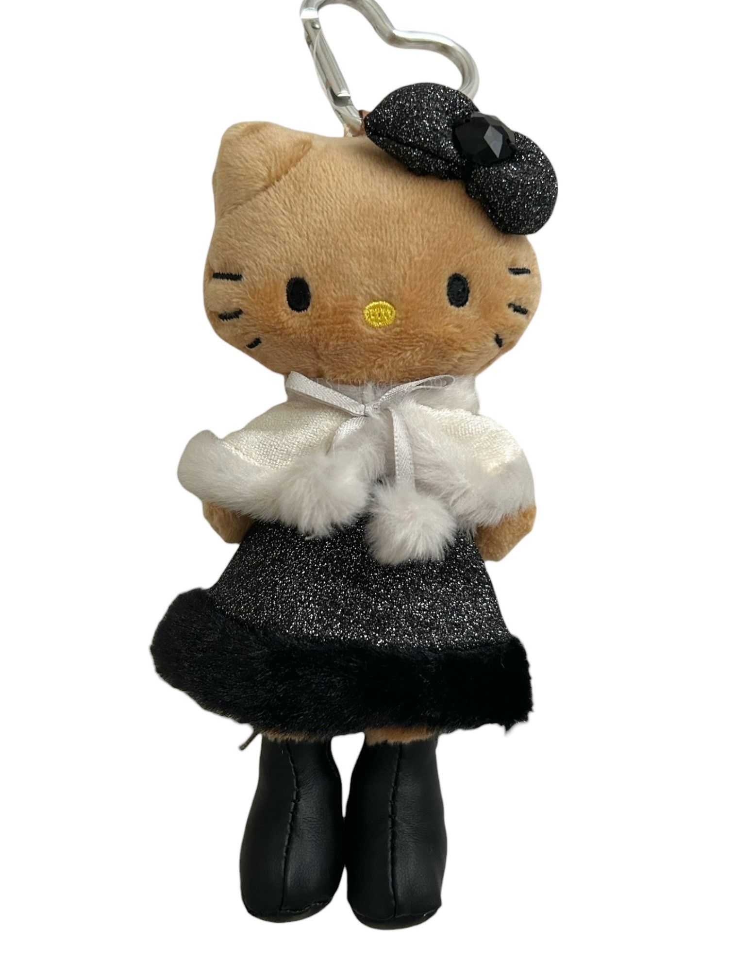 日本限定 冬日貴婦長腿Kitty吊飾(KT55-15/黑皮/披肩/靴子綁帶/長腿/NIC/平行輸入)