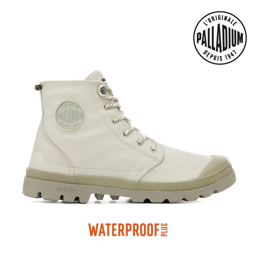 PALLADIUM PAMPA RCYCL LITE+WP+ ZIP再生科技輕量拉鍊橘標防水靴-中性-米白/ 10.5(28.5cm)