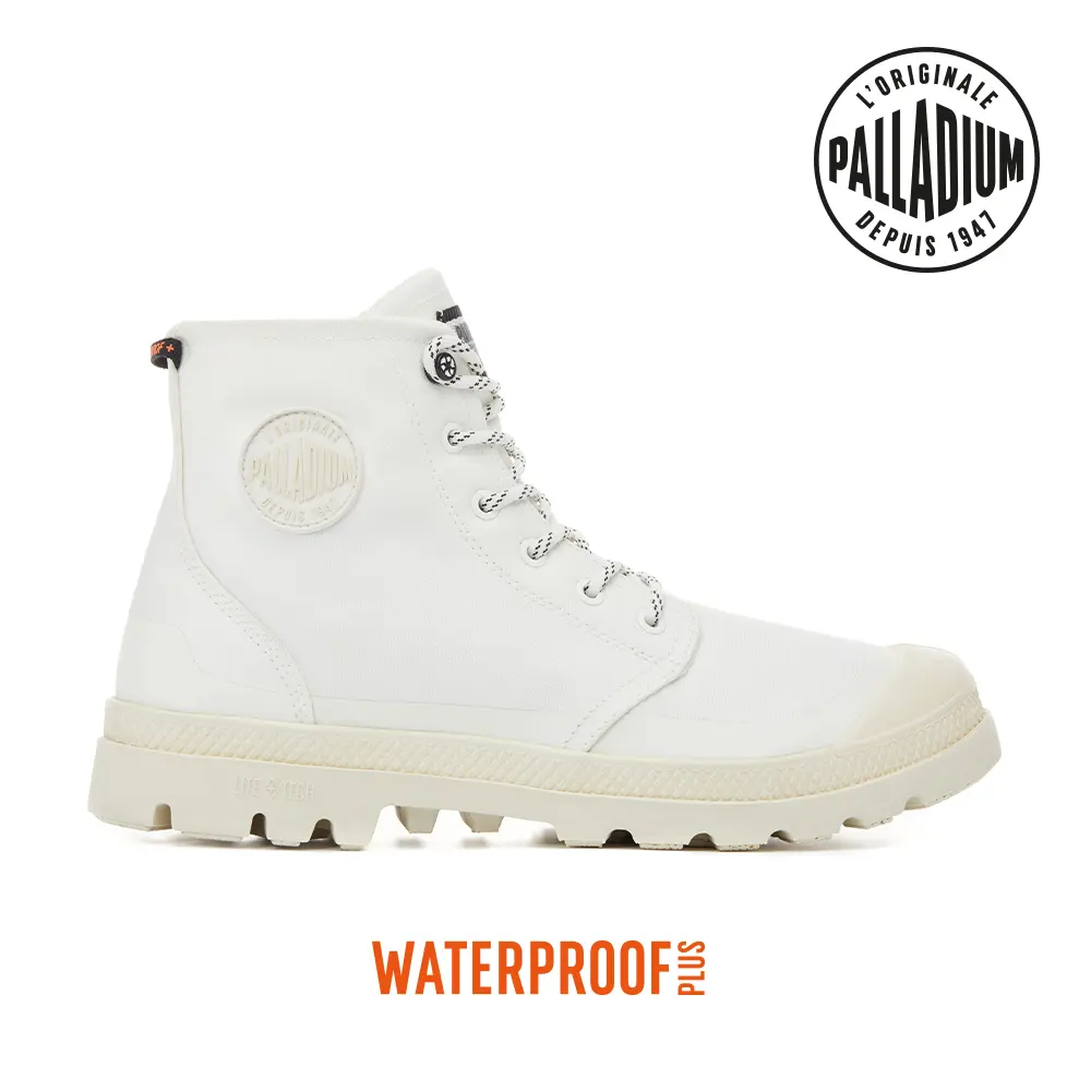 PALLADIUM PAMPA RCYCL LITE+WP+ ZIP再生科技輕量拉鍊橘標防水靴-中性-白/ 9.5(27.5cm)