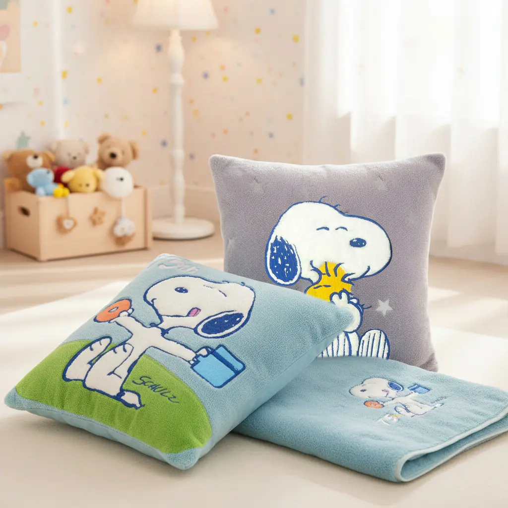 史努比Snoopy 75週年抗菌午安枕(加長浴巾)/ 甜甜圈