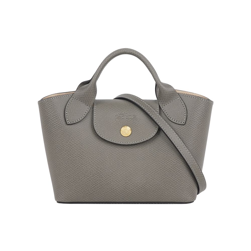 折$1888▼LONGCHAMP 釦式牛皮迷你二用包(斑鳩色)/ 平行輸入