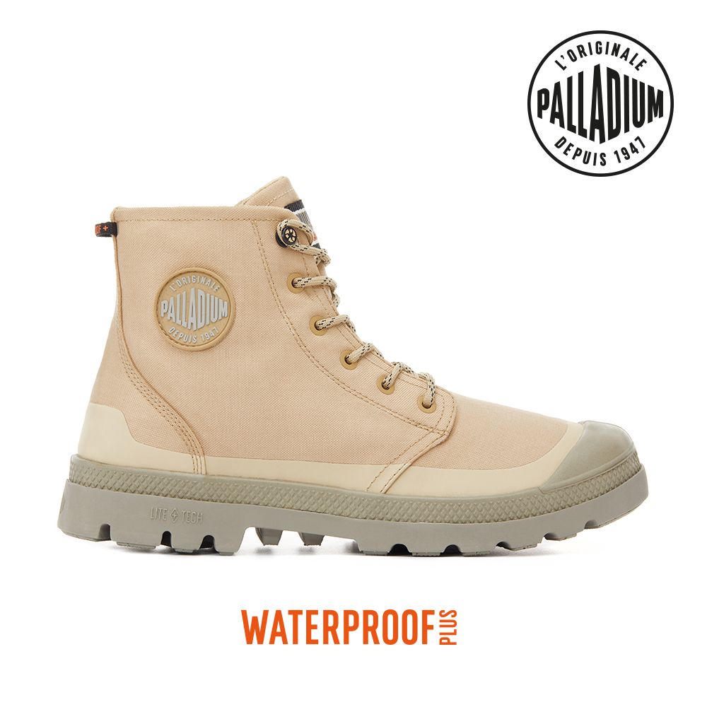 PALLADIUM PAMPA RCYCL LITE+WP+ ZIP再生科技輕量拉鍊橘標防水靴-中性-沙漠金/ 12(30cm)