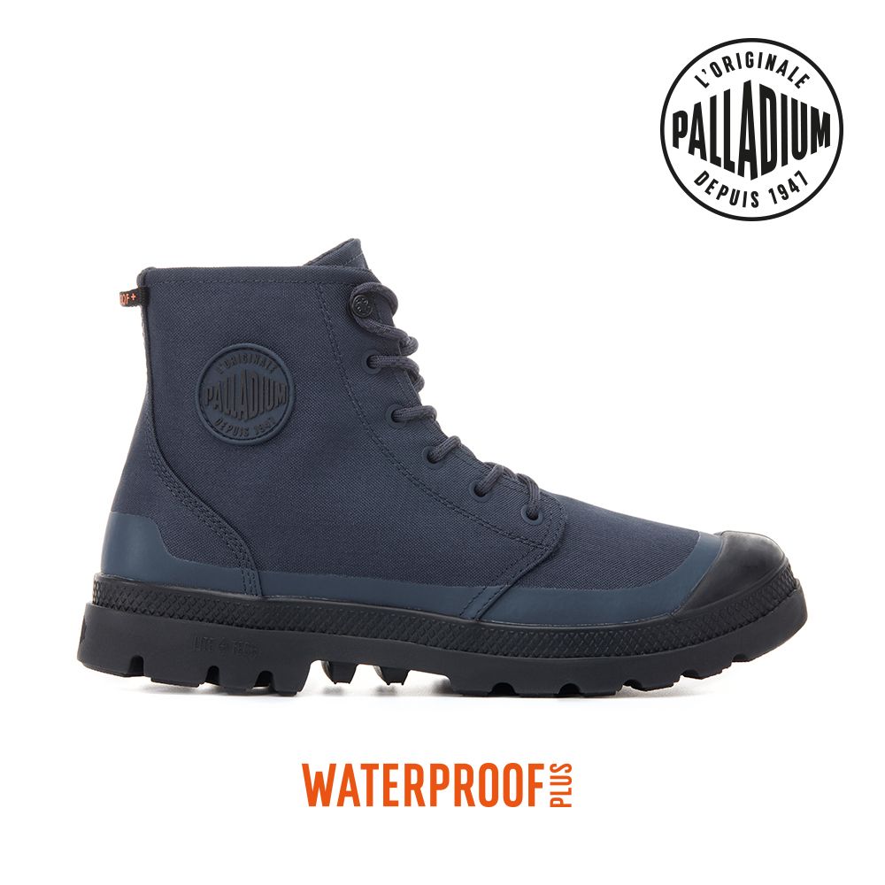 PALLADIUM PAMPA RCYCL LITE+WP+ ZIP再生科技輕量拉鍊橘標防水靴-中性-深藍/ 12(30cm)