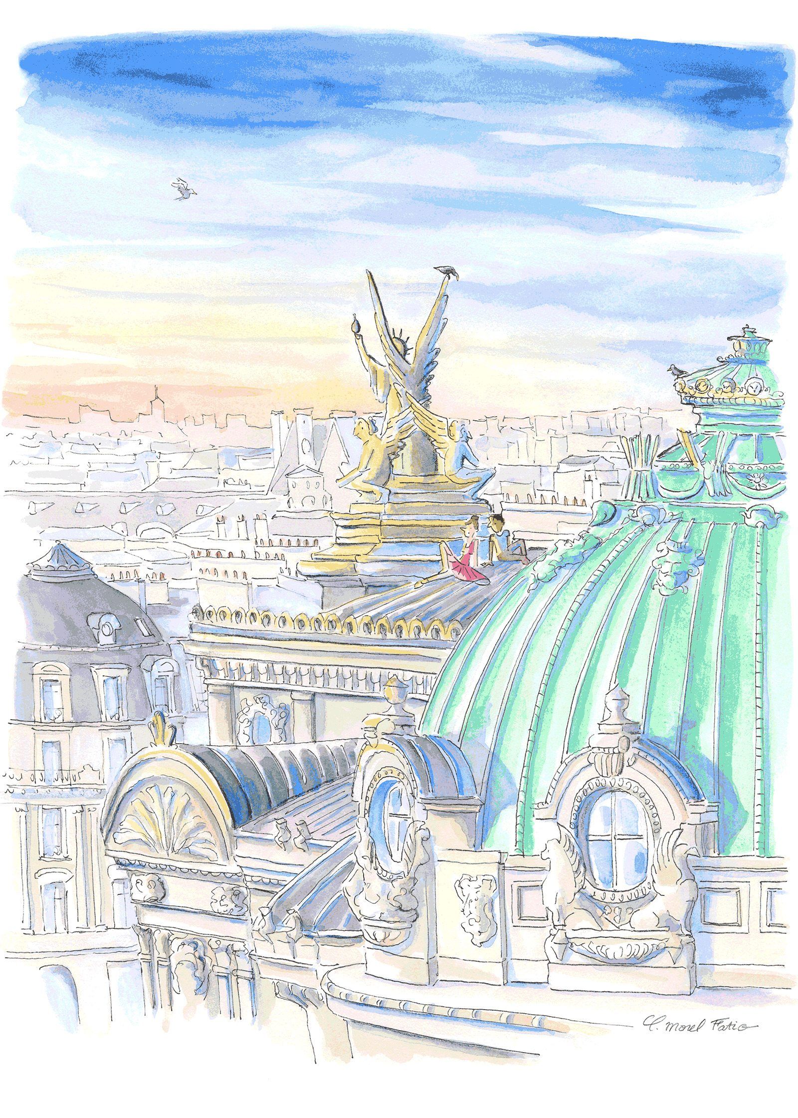 法國 Image Republic 情人卡/ 插畫家Claire Morel Fatio系列/ 暮光歌劇/ 10.5X15CM