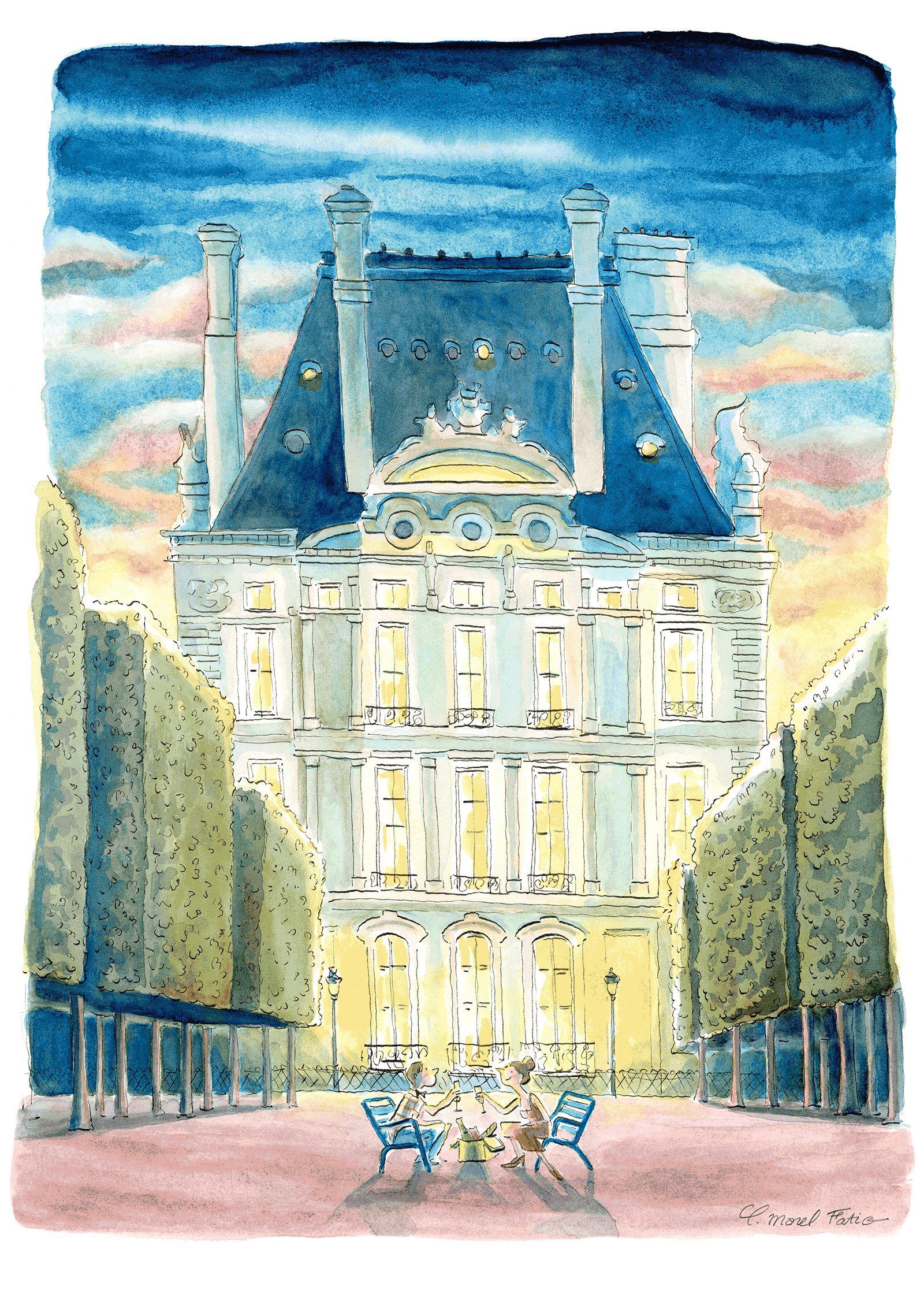 法國 Image Republic 情人卡/ 插畫家Claire Morel Fatio系列/ 杜樂麗的午後/ 10.5X15CM