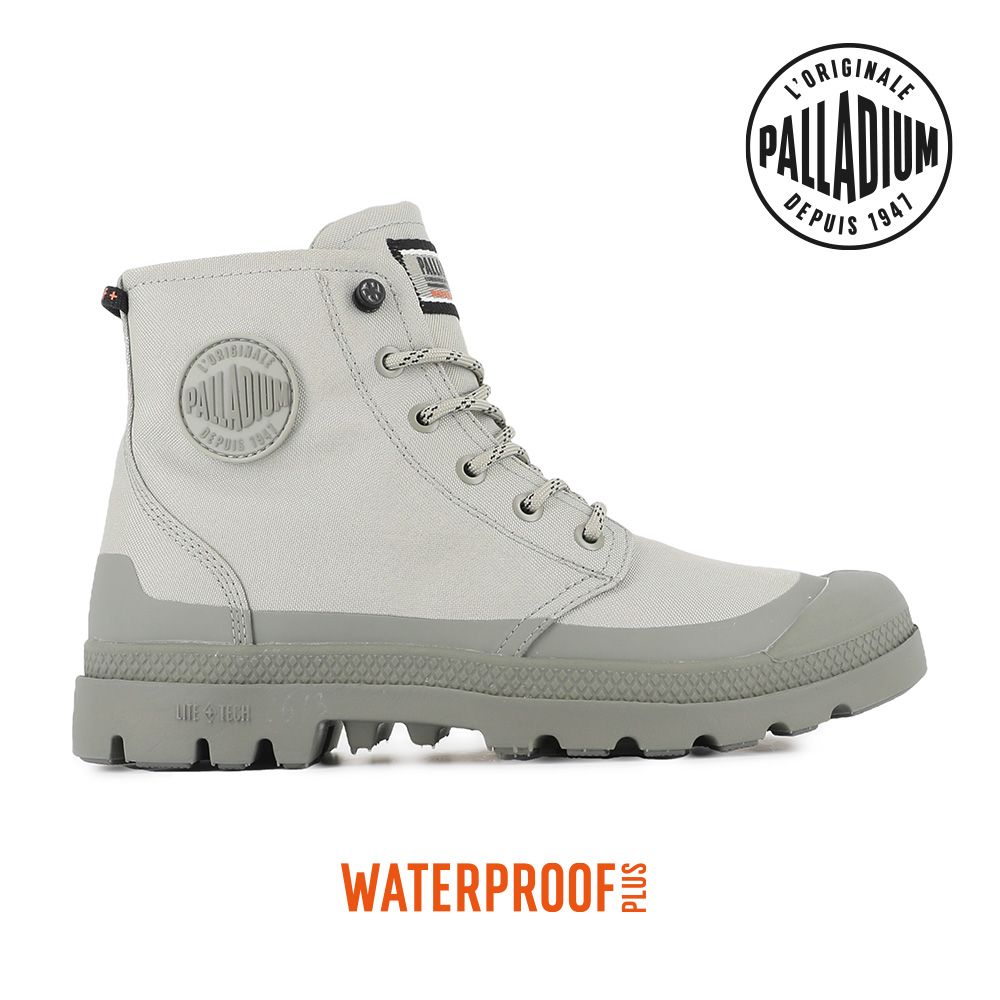 PALLADIUM PAMPA RCYCL LITE+WP+ ZIP再生科技輕量拉鍊橘標防水靴-中性-灰綠/ 11(29cm)