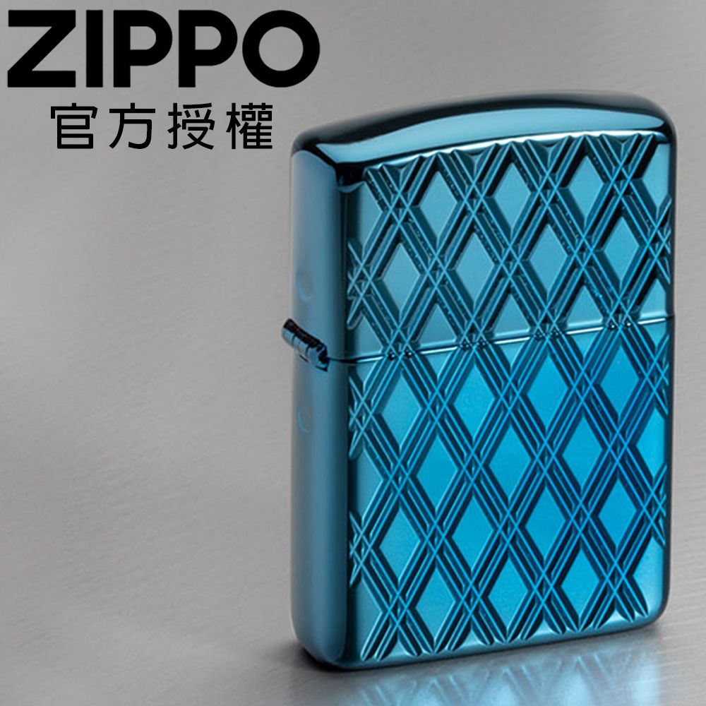 ZIPPO 高拋光藍冰鑽石紋(加厚版)防風打火機 / 加厚版系列