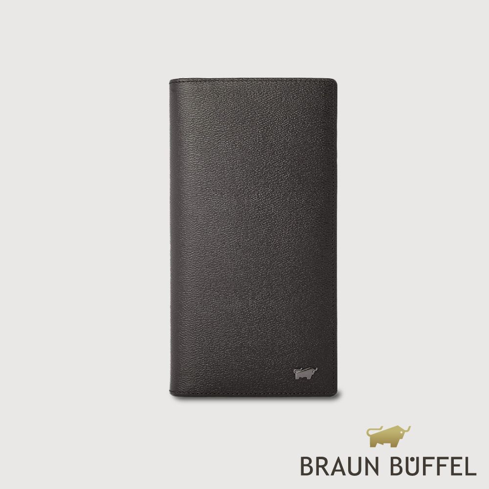 【BRAUN BUFFEL 德國小金牛】台灣總代理 波索-A 14卡薄型長夾-黑色/BF519-322-BK