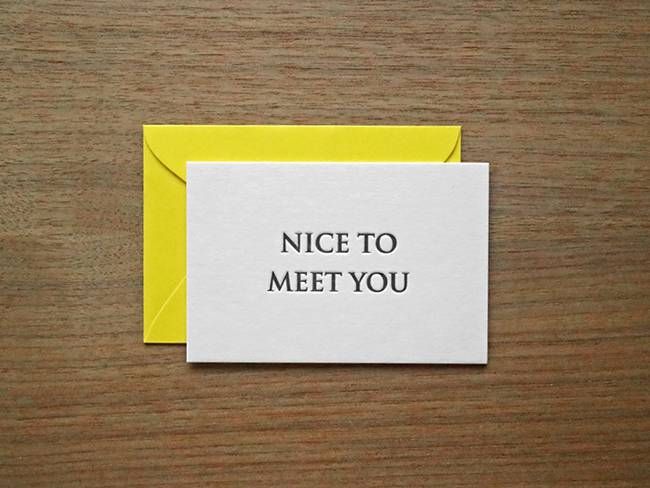 PAPERWORK活版印刷問候卡/ Nice to meet you