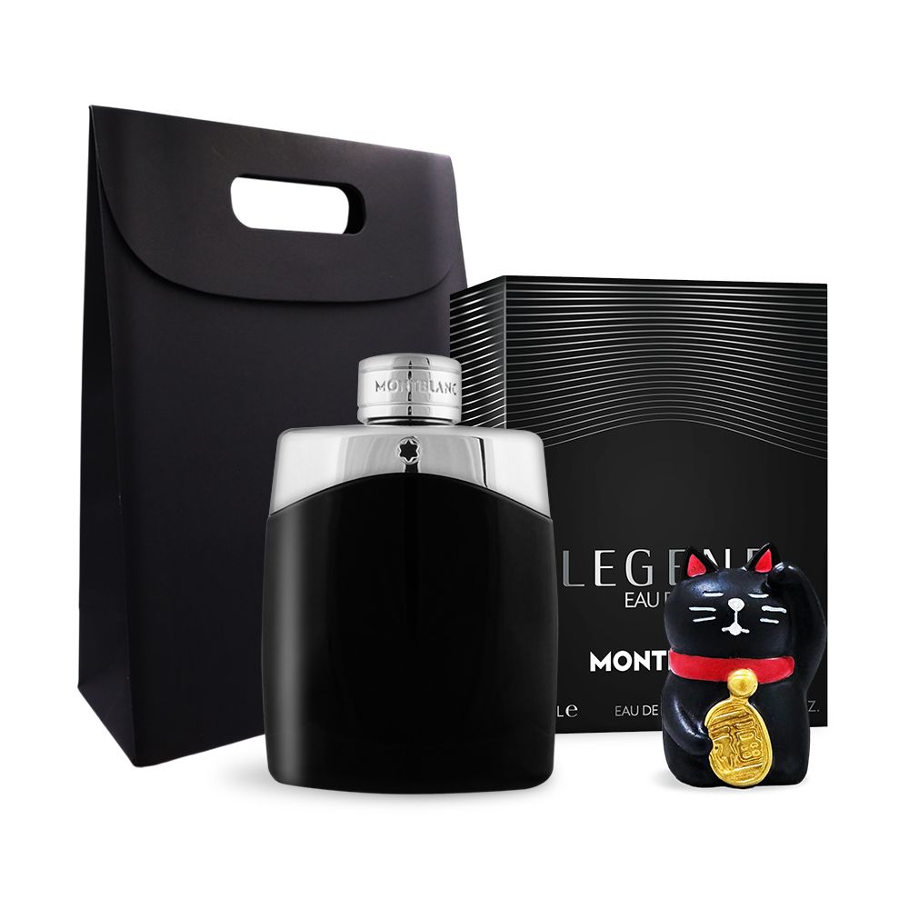MONTBLANC 萬寶龍 傳奇男香開運禮[傳奇經典男性淡香水(100ml)X1+招財貓擺飾+禮袋]-平行輸入