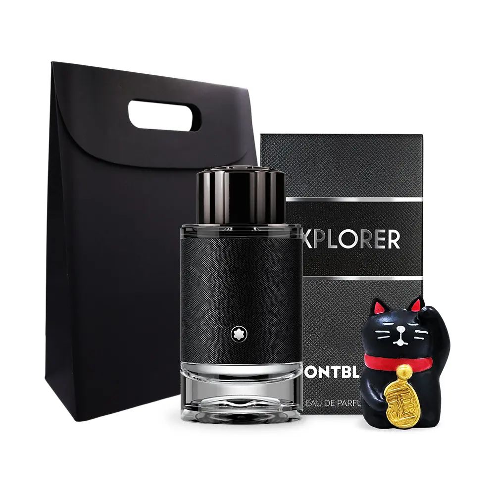 MONTBLANC 萬寶龍 探尋旅者男香開運禮[探尋旅者淡香精(100ml)X1+招財貓擺飾+禮袋]-平行輸入