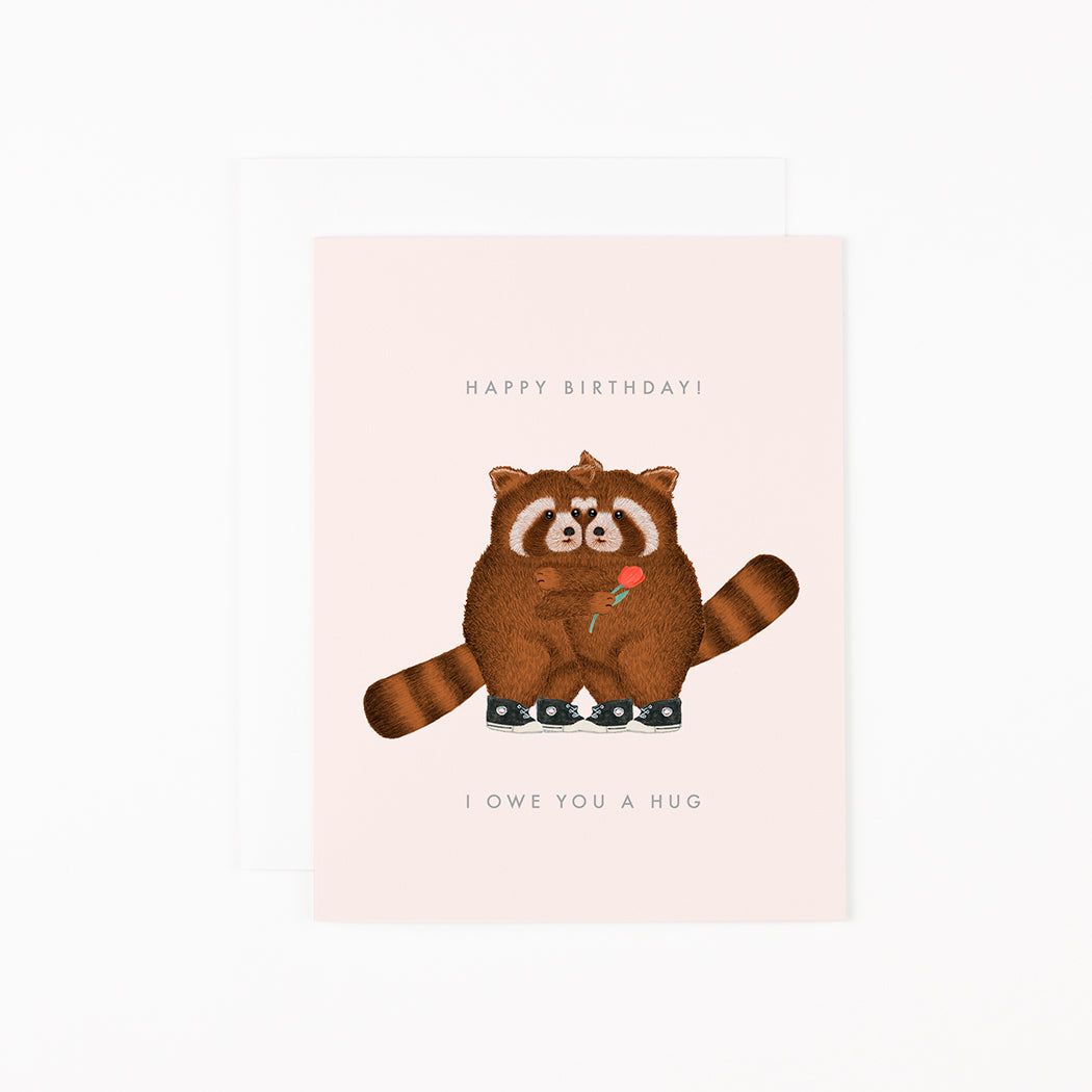 DEAR HANCOCK生日卡/ I Owe You a Hug/ 浣熊抱抱