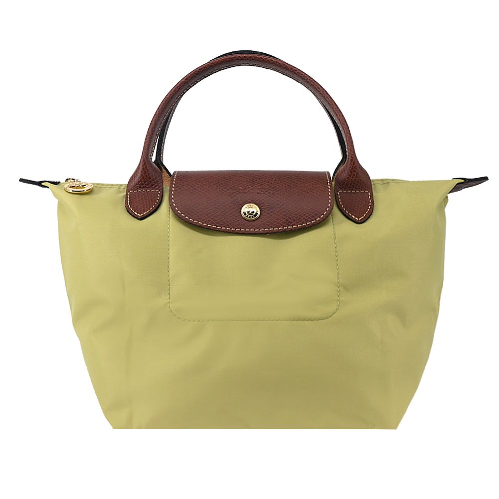 LONGCHAMP LE PLIAGE系列短把再生尼龍摺疊水餃包(小/開心果綠)/平行輸入