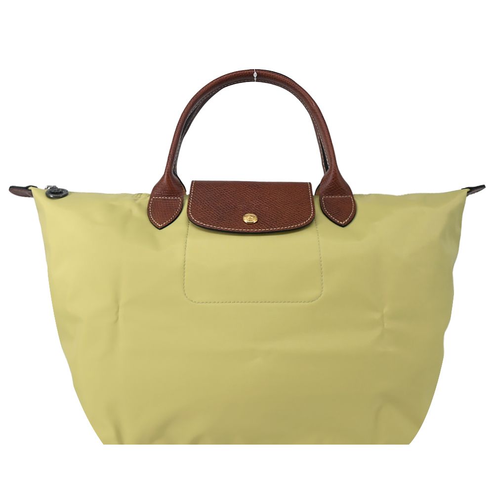 LONGCHAMP LE PLIAGE系列短把再生尼龍摺疊水餃包(中/開心果綠)/平行輸入