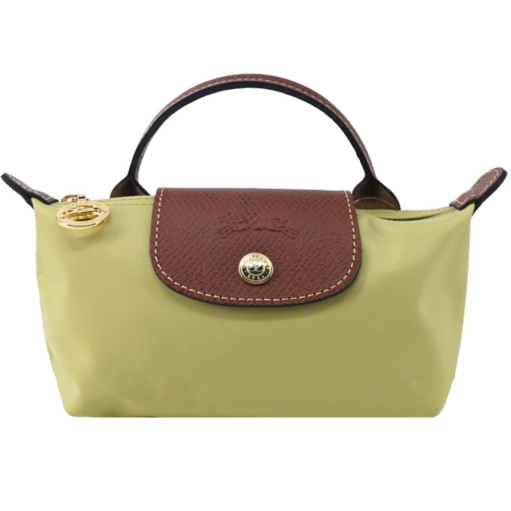 LONGCHAMP LE PLIAGE系列再生尼龍手提化妝包(開心果綠)/平行輸入