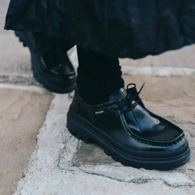 PALLADIUM PALLATROOPER LOAFER經典牛皮法式樂福鞋/休閒鞋/-男鞋/女鞋-黑/ 6.5(24.5cm)