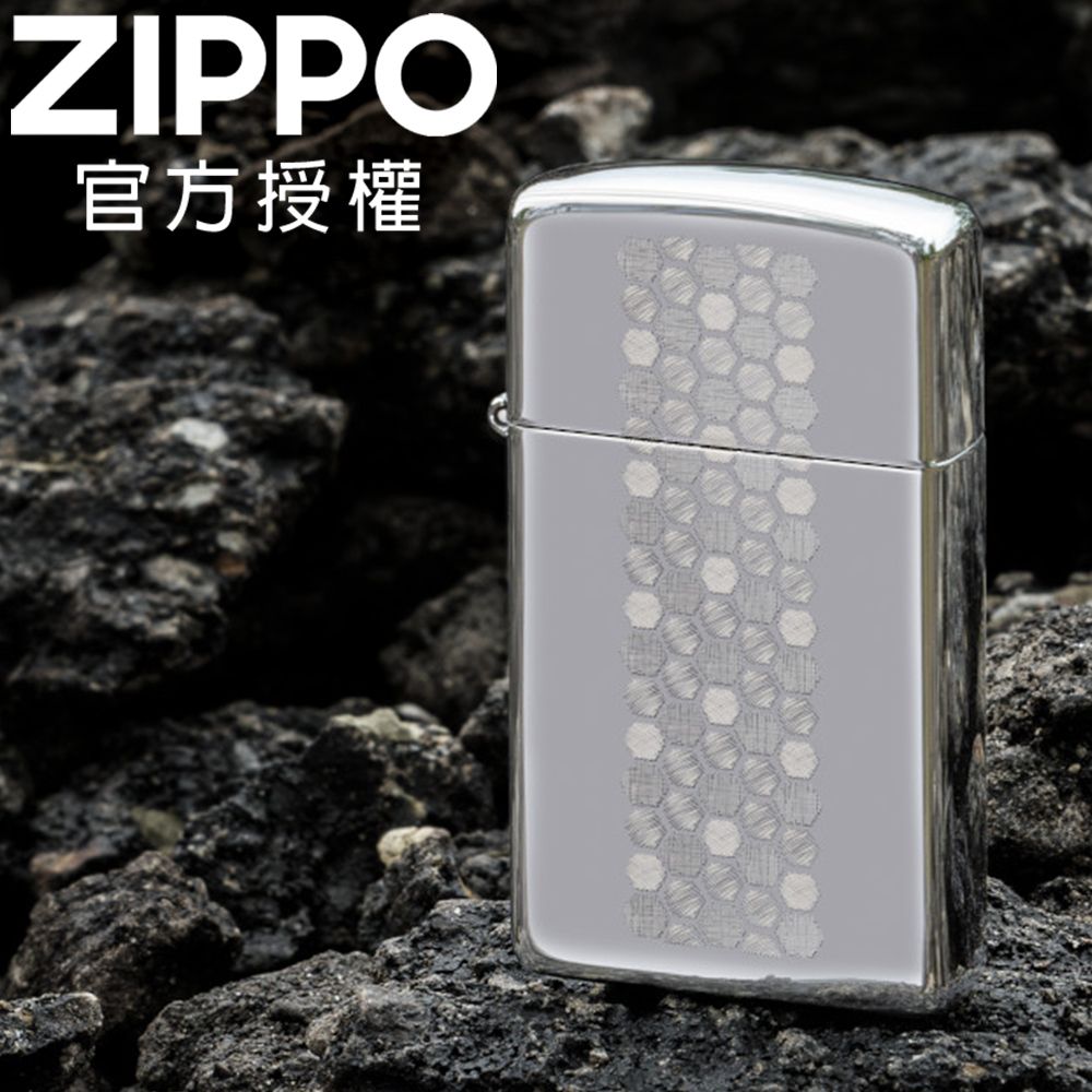 ZIPPO 蜂巢格紋(窄版)防風打火機 / 美國設計款