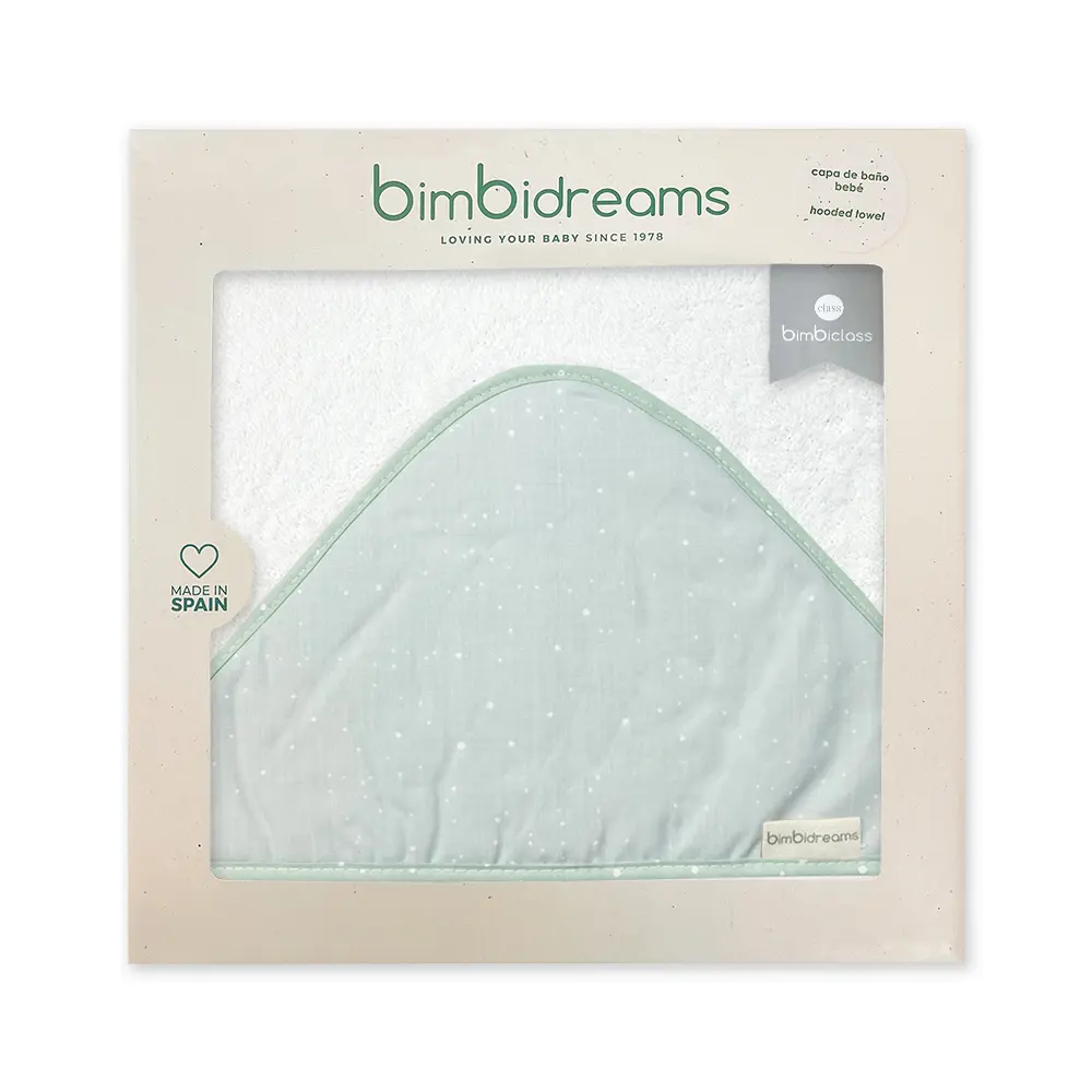 【Bimbidreams】純棉連帽圍裙式寶寶浴巾禮盒 100x100cm/ 粉綠