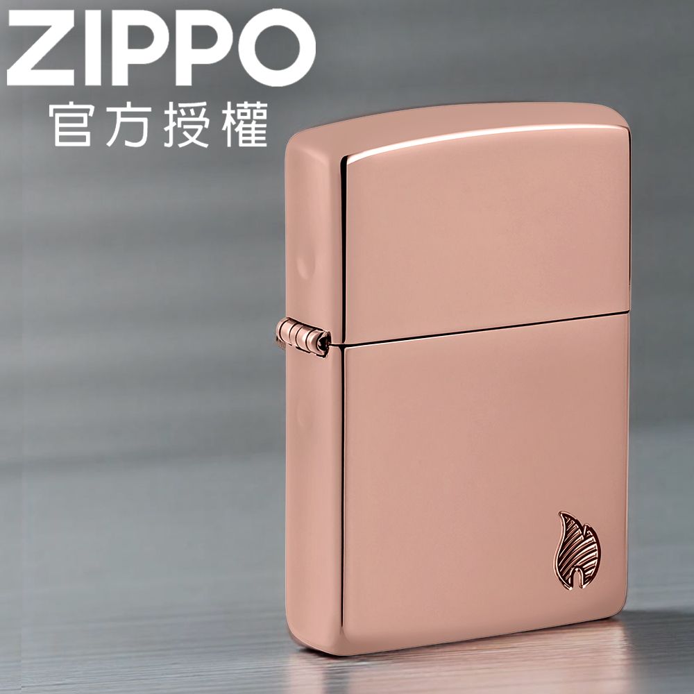 ZIPPO 玫瑰金雕刻火焰(加厚版)防風打火機 / 美國設計款