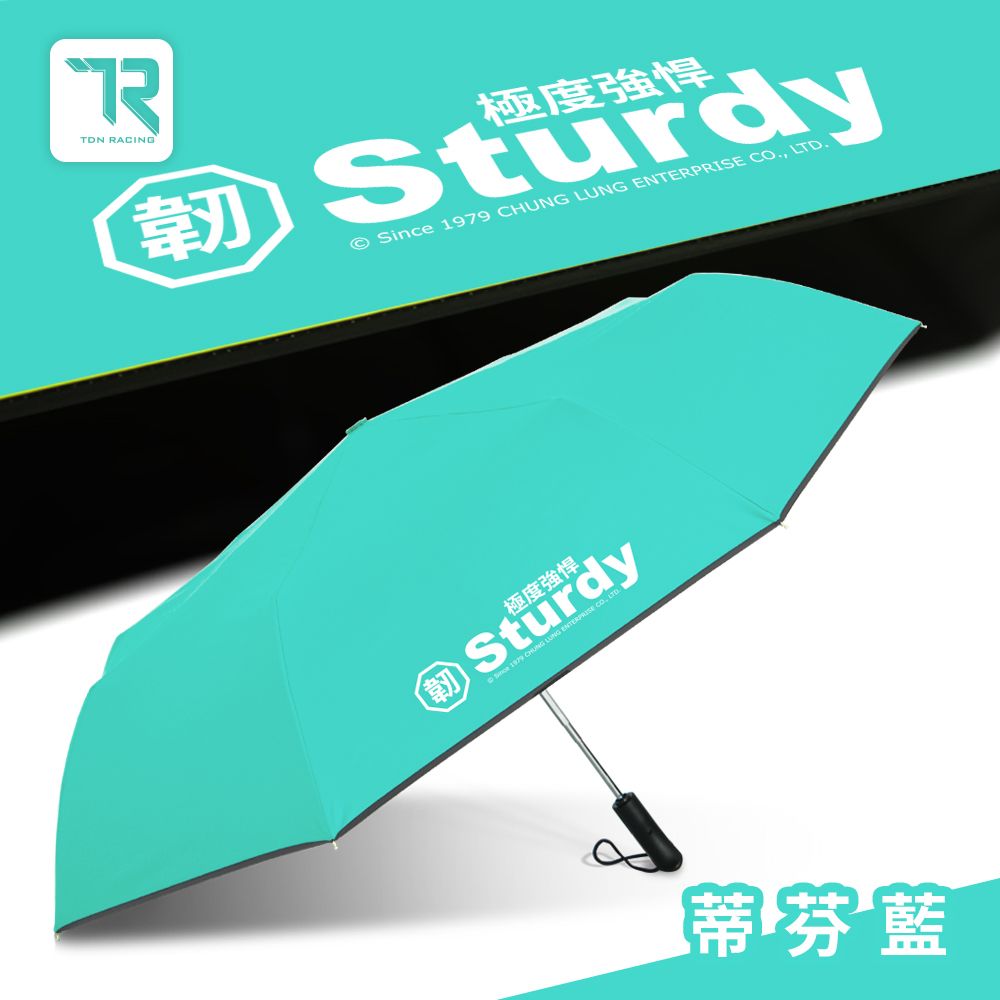TDN極度強悍降溫黑膠自動開收傘(超大傘面自動傘防曬抗UV晴雨傘B6696)/ 蒂芬藍