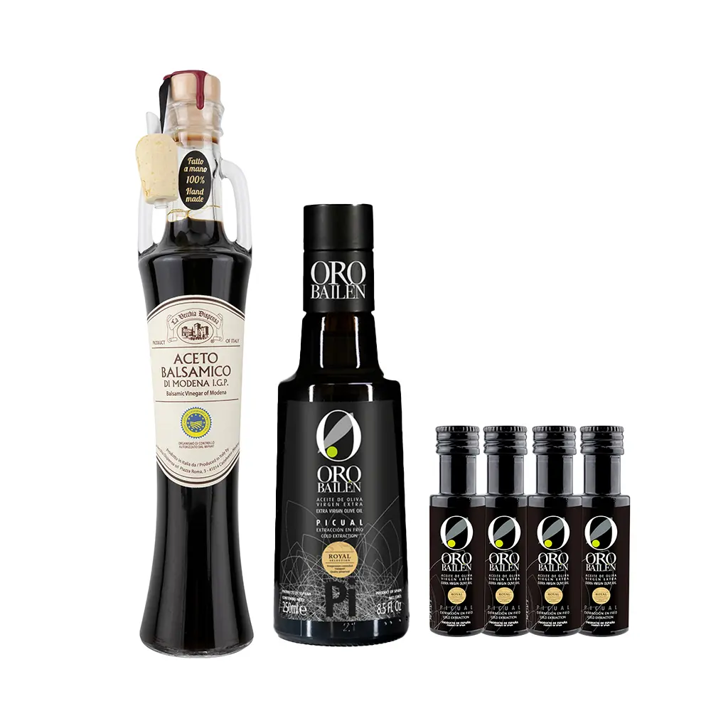 【La Vecchia Dispensa典釀】歐盟有機巴薩米克醋二年250ml+皇嘉 Picual特級冷壓初榨橄欖油250ml 贈皇嘉Picual橄欖油25mlx4