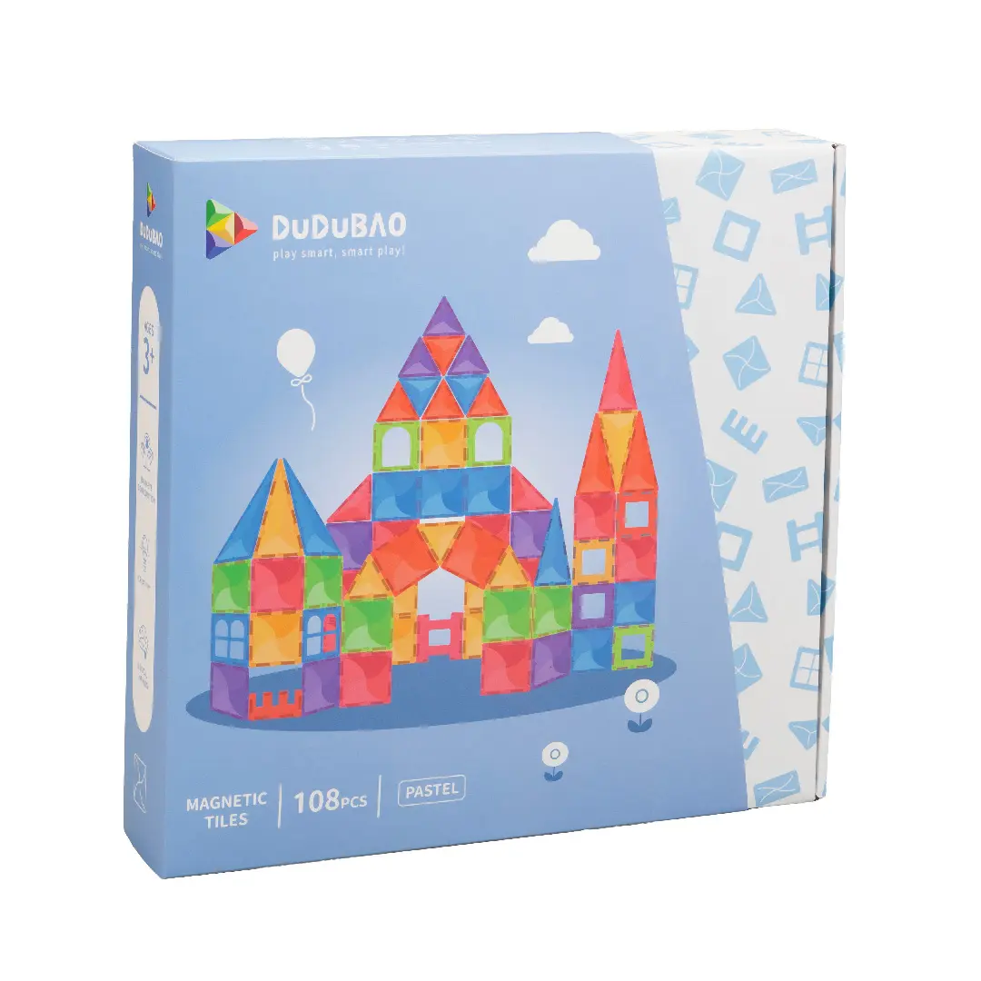 DUDUBAO磁力片/ 建構組/ 粉彩/ 108PCS