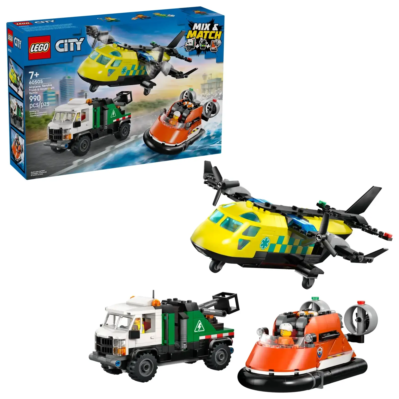 LEGO樂高積木/ CITY/ 60505/ 飛機、作業車和氣墊船混搭套裝