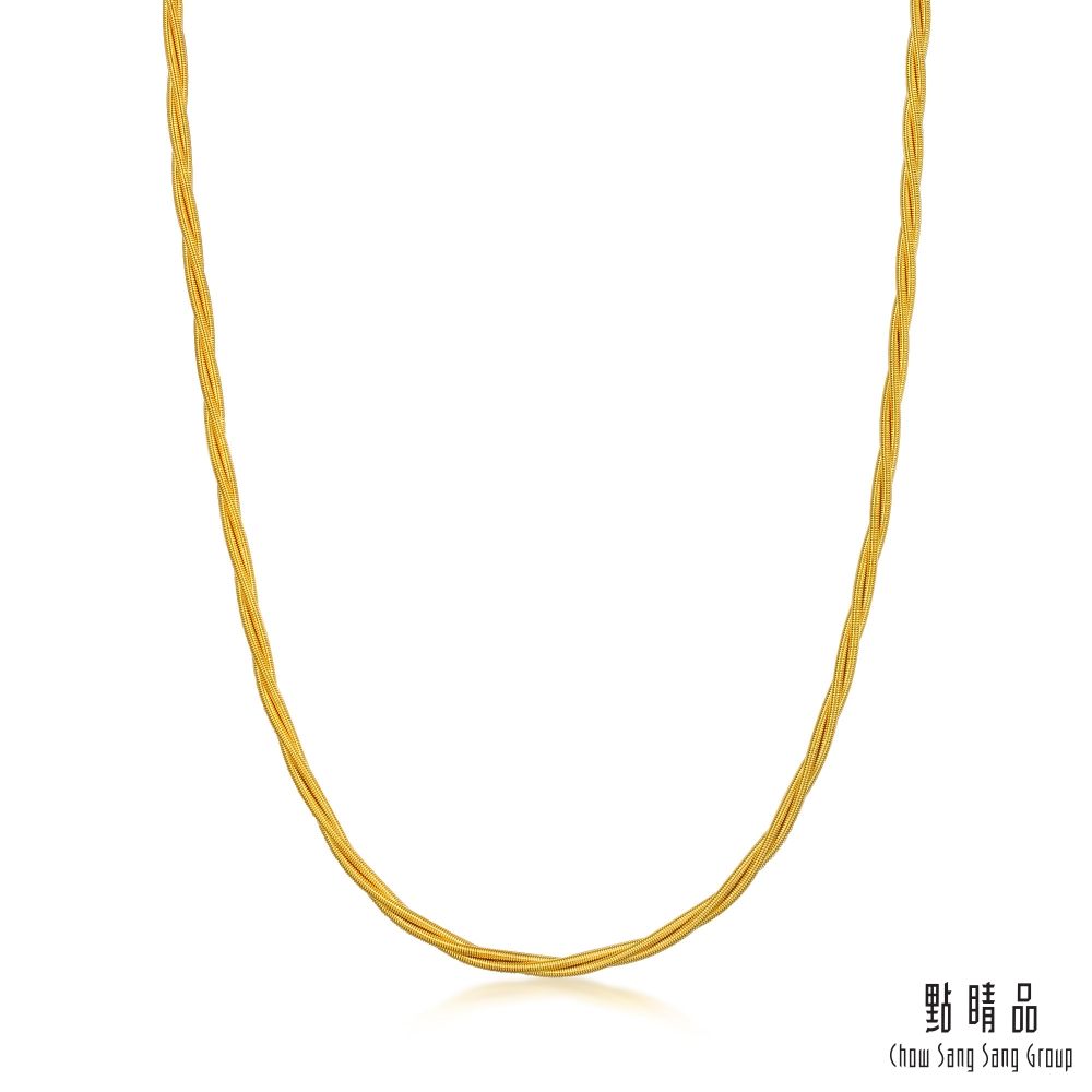 點睛品 編織扭繩 黃金項鍊_計價黃金