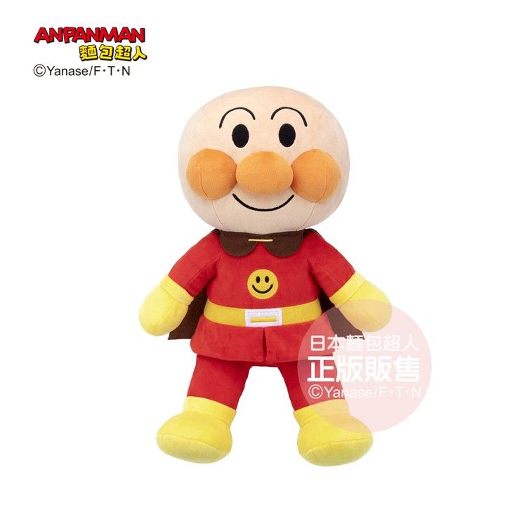 ANPANMAN麵包超人/ 蓬蓬微笑布偶/ L/ 麵包超人(18個月以上)