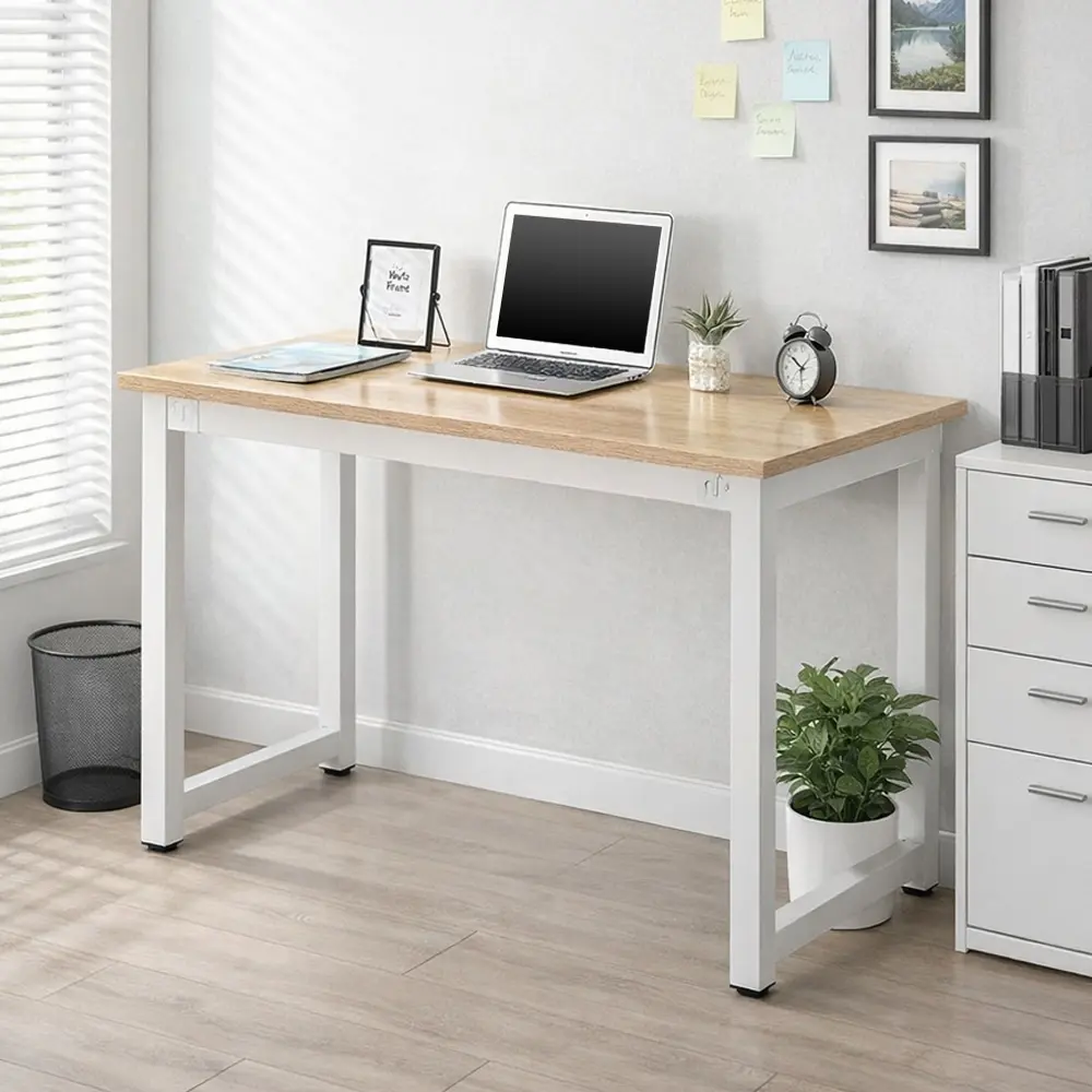 寬敞桌面便捷辦公➤AOTTO 簡約加厚鋼架辦公桌100公分