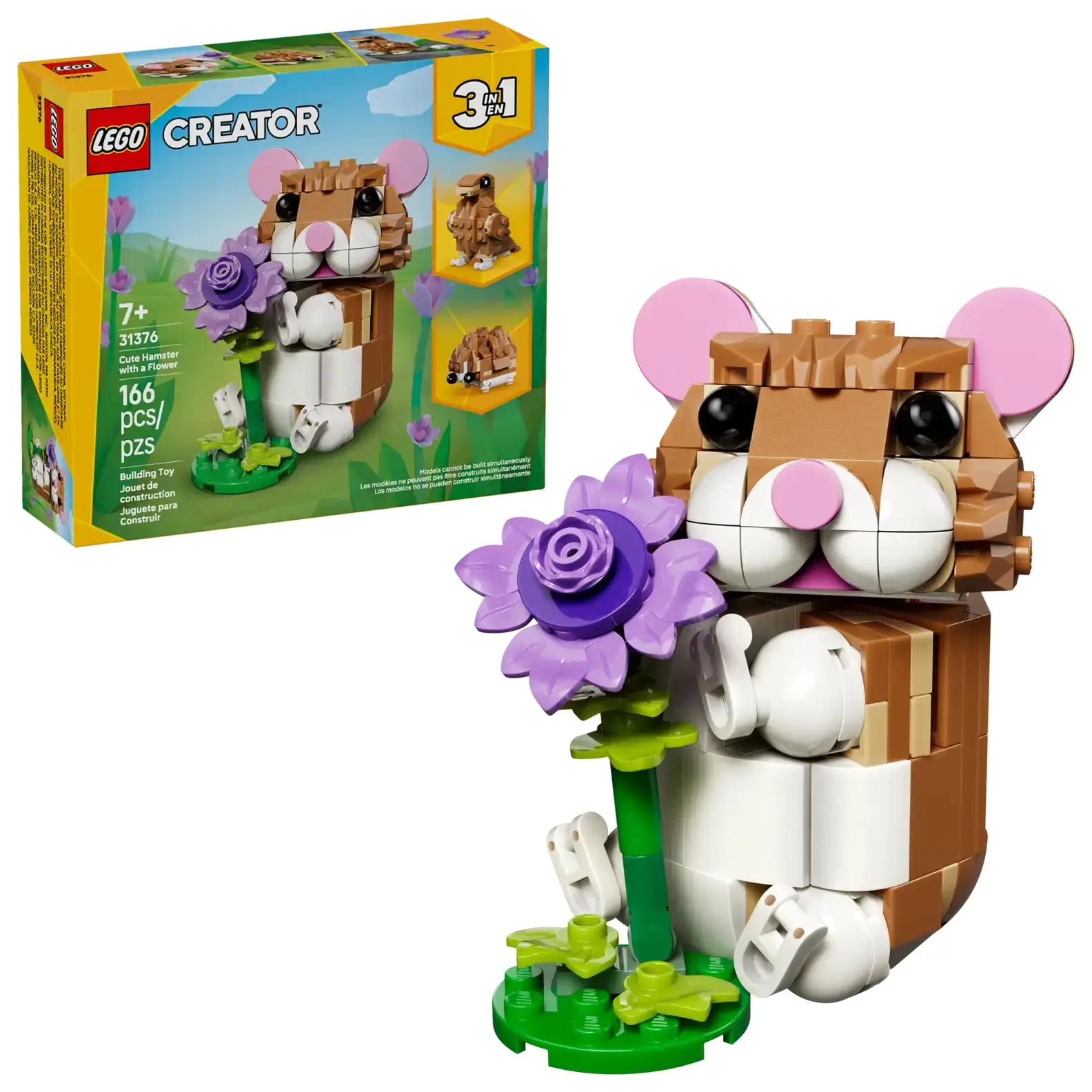 LEGO樂高積木/ 創意百變3合1/ 31376/ 可愛倉鼠和花朵