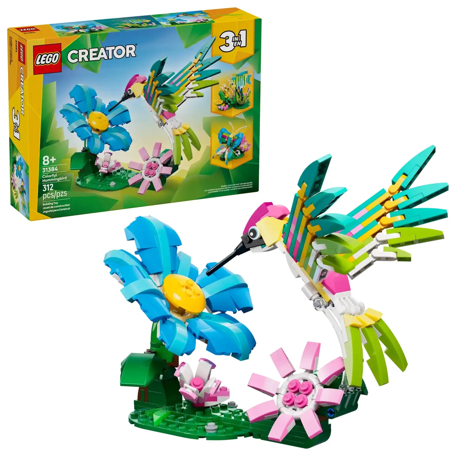 LEGO樂高積木/ 創意百變3合1/ 31384/ 野生動物: 多彩蜂鳥