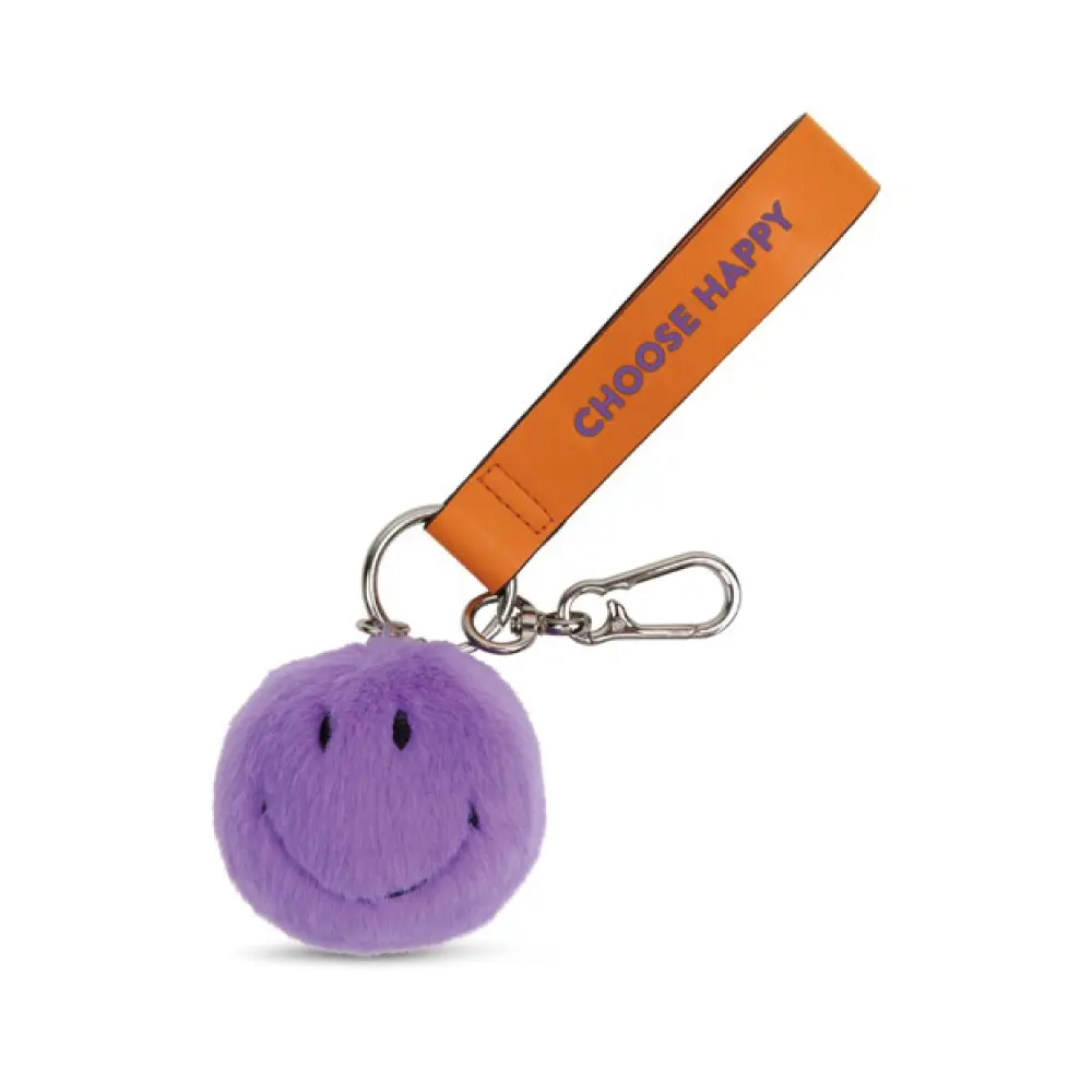 荷蘭BON TON TOYS Smiley笑臉環保毛絨背包吊飾/ 莓果紫/ 7cm
