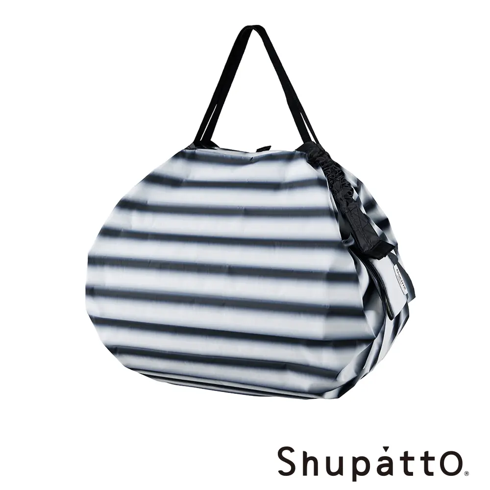 Shupatto 十週年限定燈籠型本質系列秒收環保啪啪包-中/ 強調黑