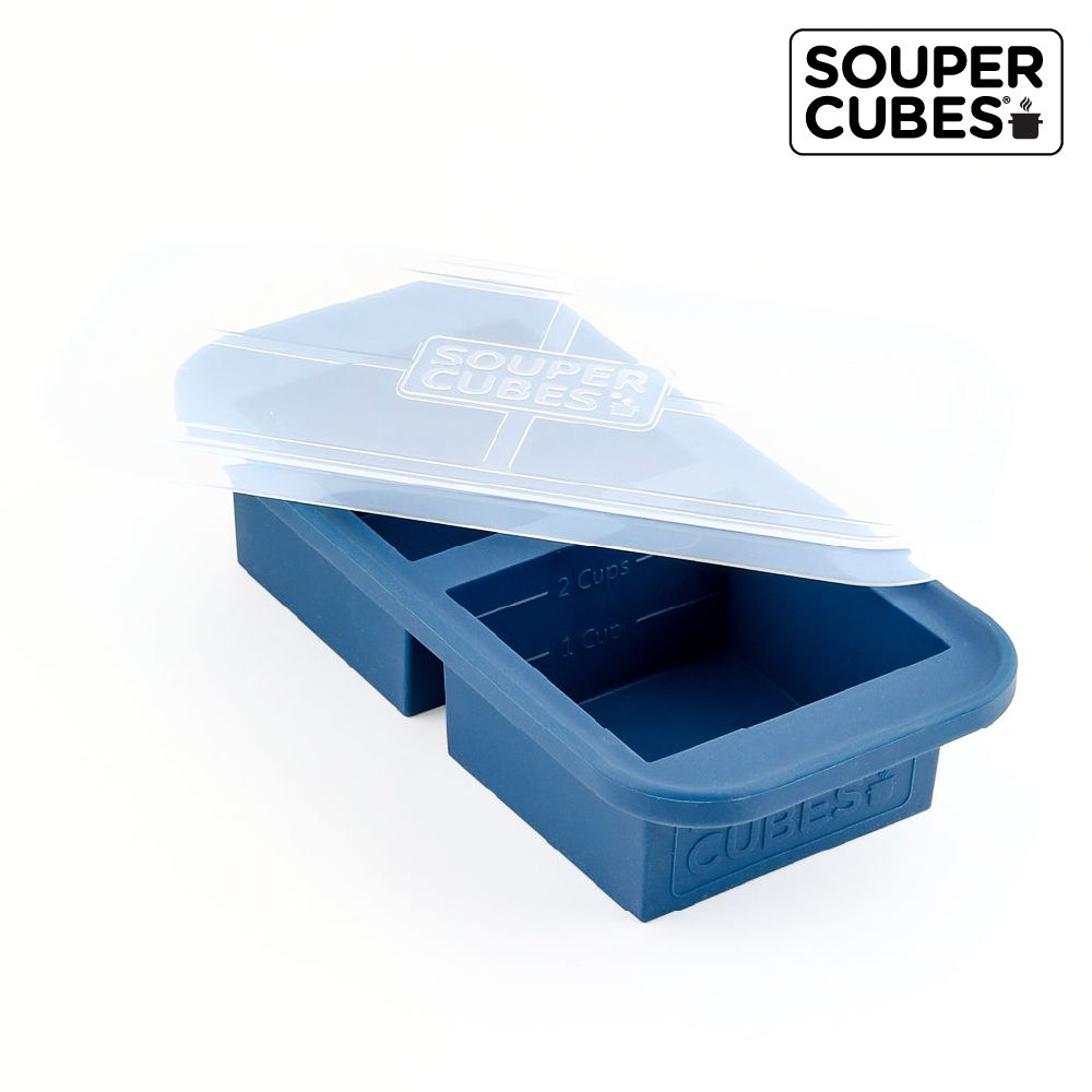 【Souper Cubes】多功能食品級矽膠保鮮盒-暮光藍-多款可選/ 2格