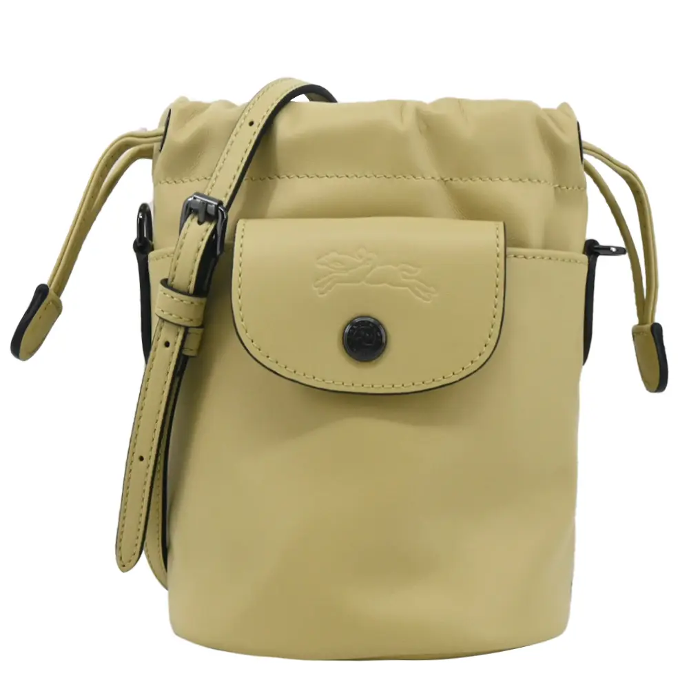 LONGCHAMP LE PLIAGE XTRA系列牛皮斜背水桶包(迷你/開心果綠)/平行輸入
