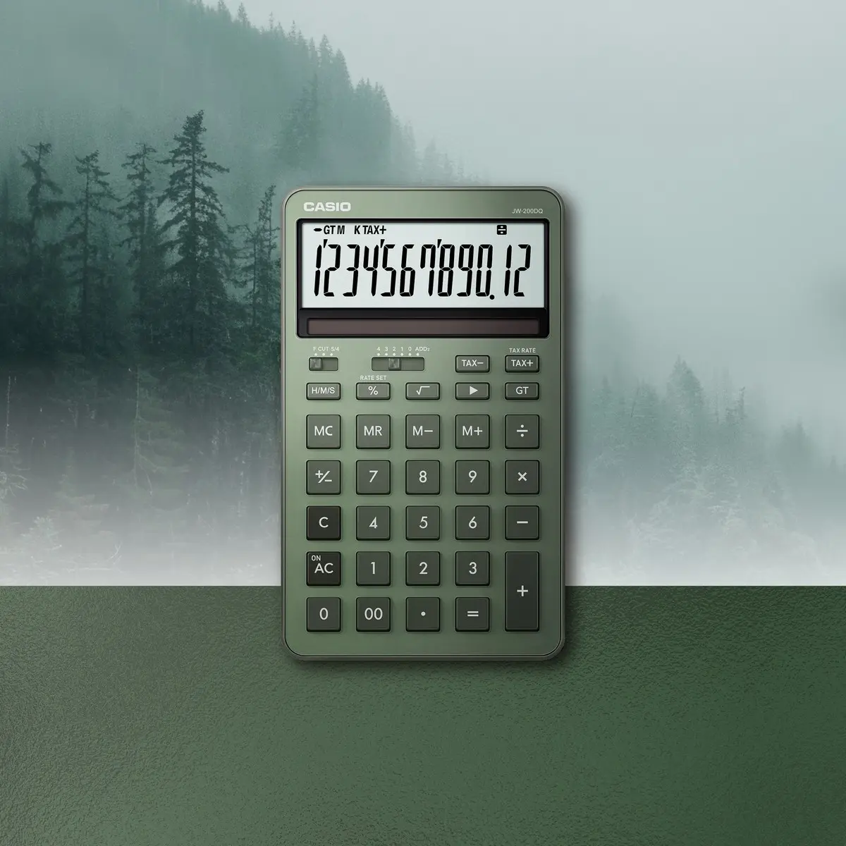 CASIO曜石計算機/ 12位元/ 森林綠/ JW-200DQ-GN