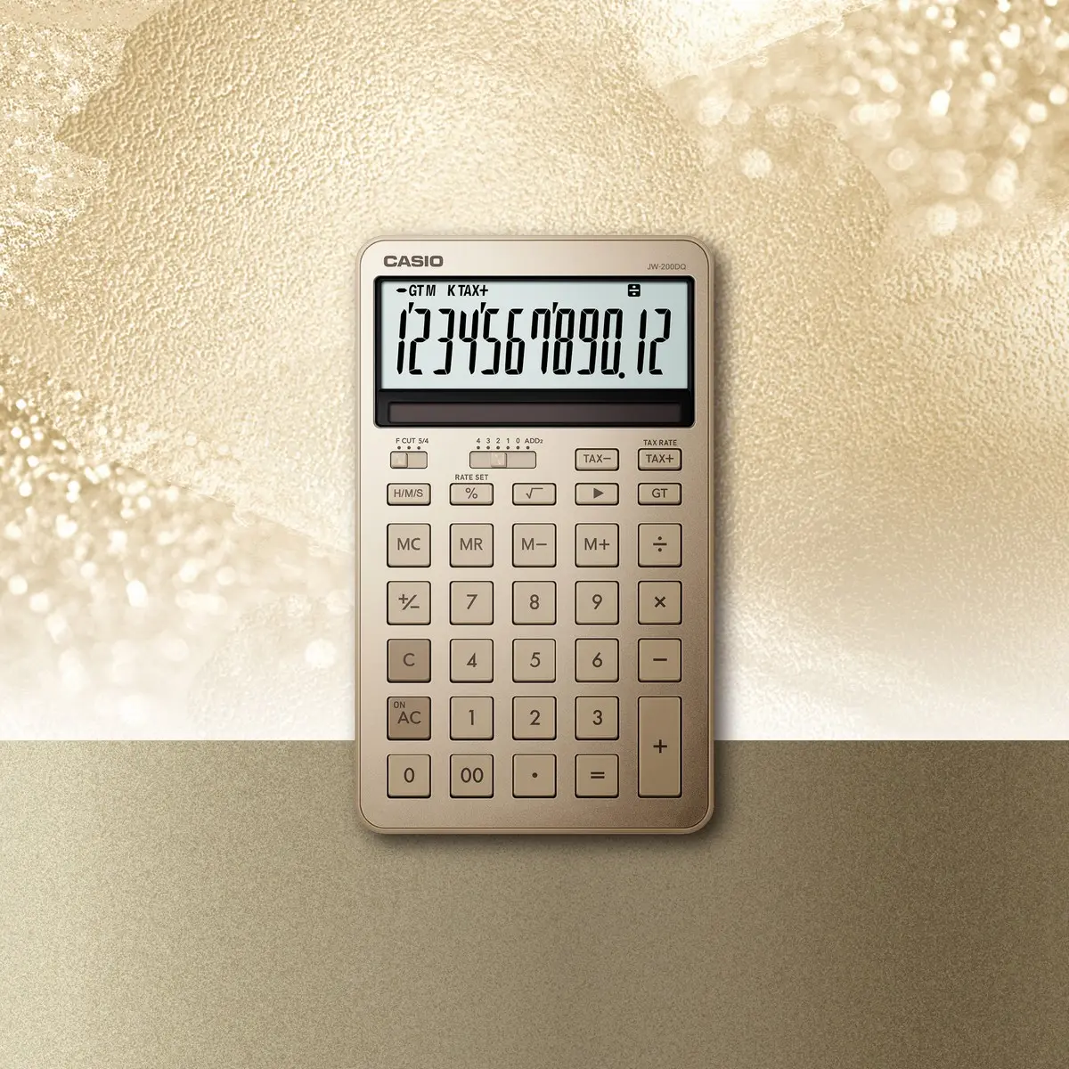 CASIO曜石計算機/ 12位元/ 銅砂金/ JW-200DQ-GD