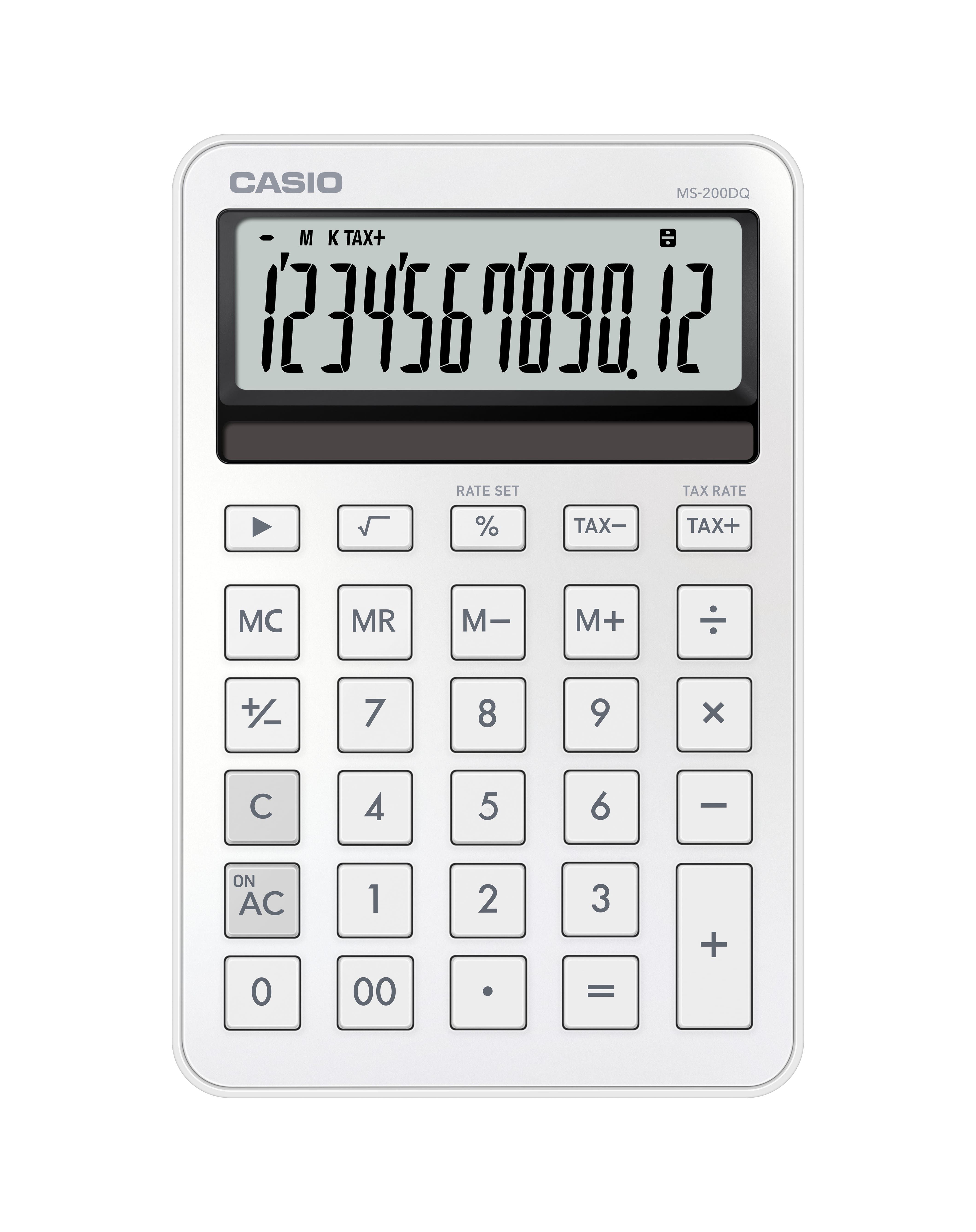 CASIO曜石計算機MINI/ 12位元/ 雲柔白/ MS-200DQ-WE