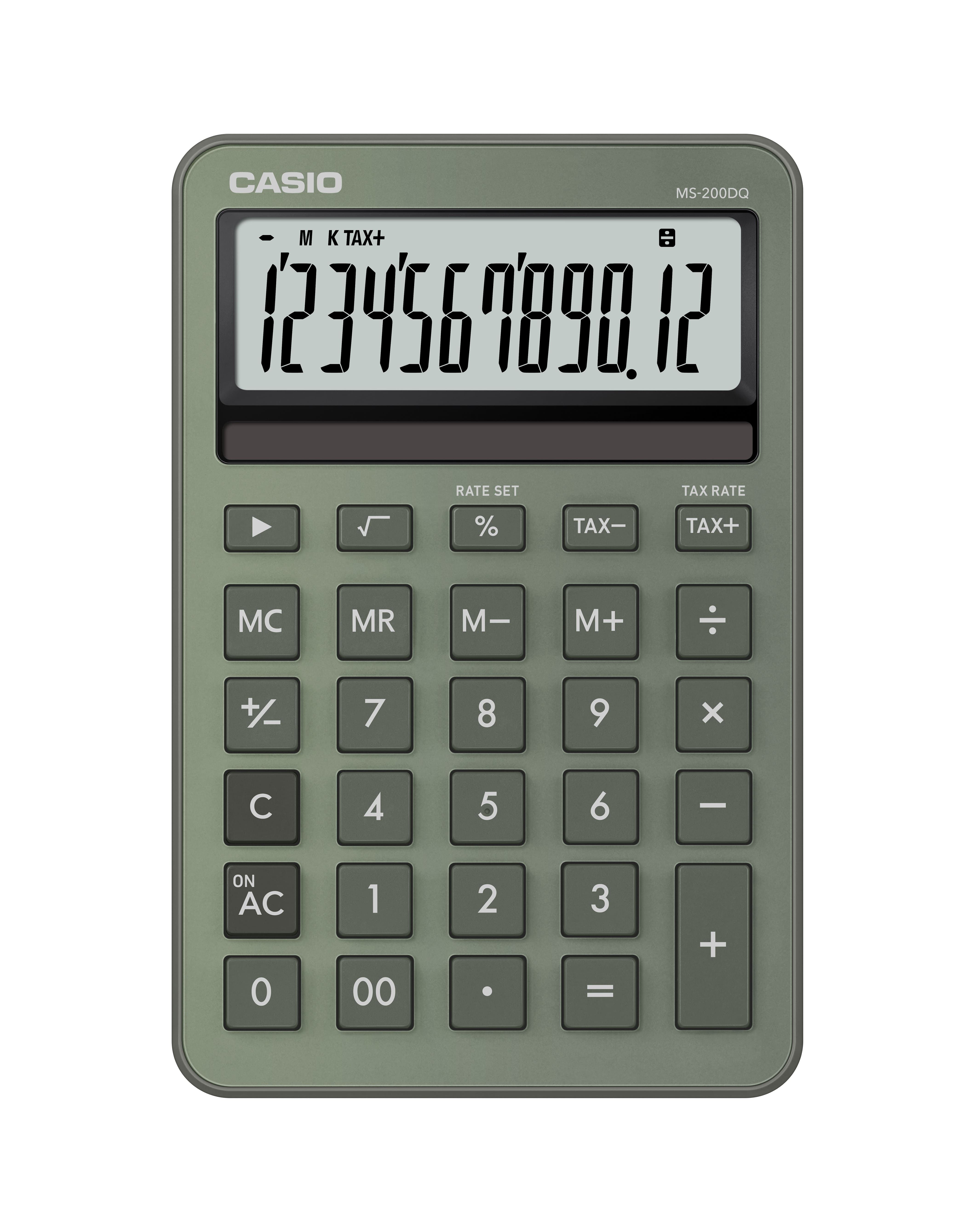 CASIO曜石計算機MINI/ 12位元/ 森林綠/ MS-200DQ-GN