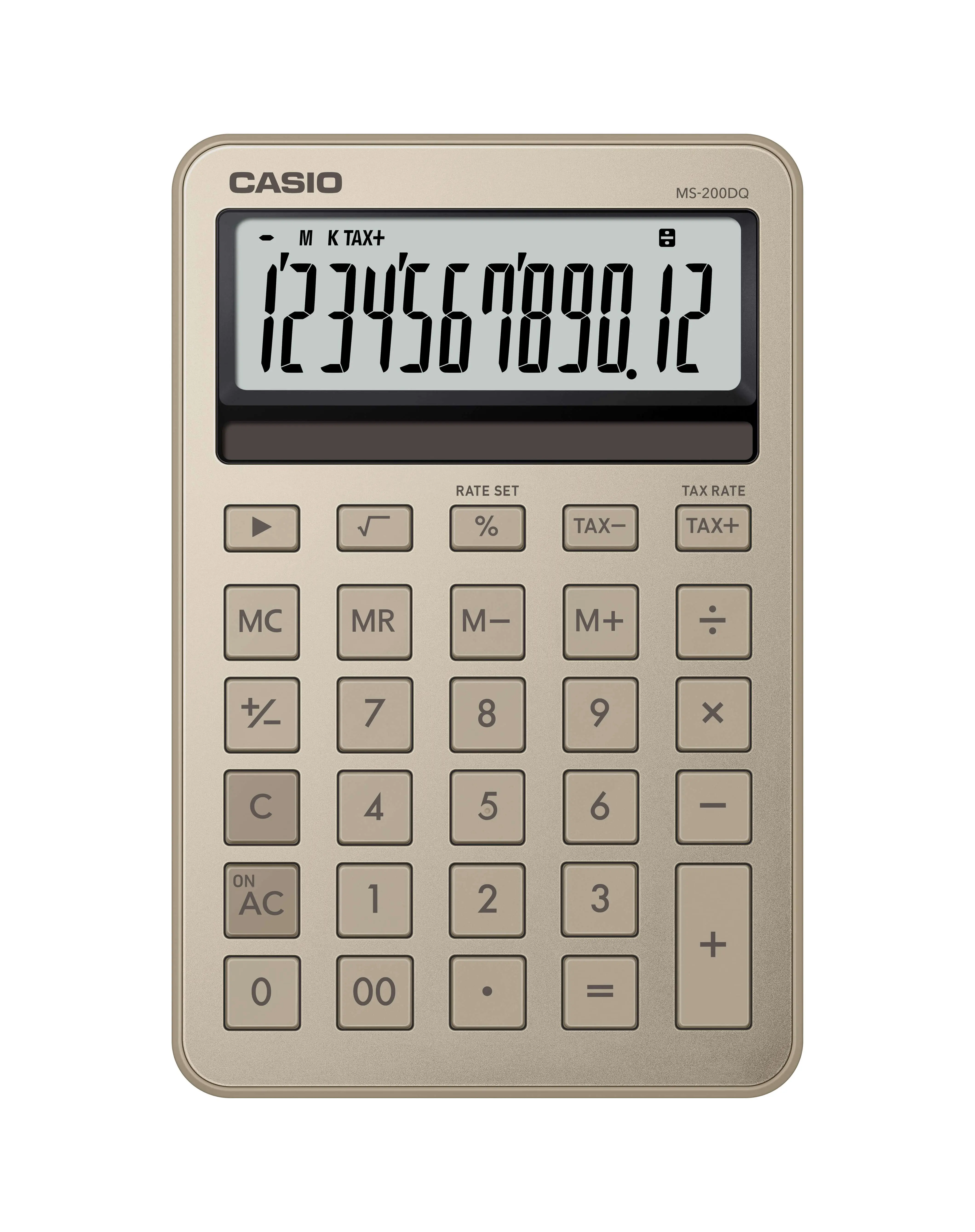 CASIO曜石計算機MINI/ 12位元/ 銅砂金/ MS-200DQ-GD