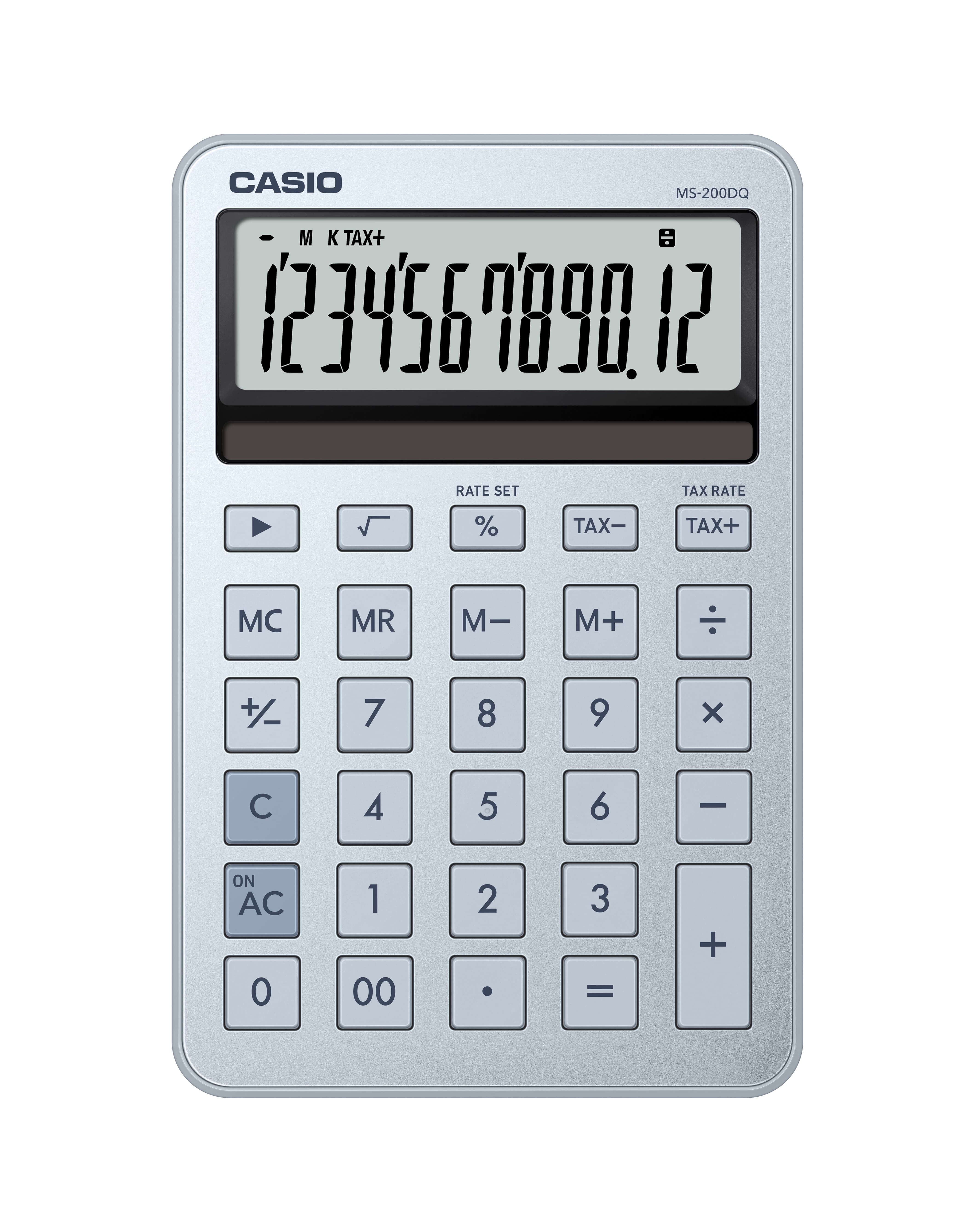 CASIO曜石計算機MINI/ 12位元/ 冰霜藍/ MS-200DQ-BU