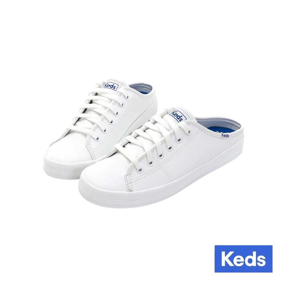 Keds KICKSTART 極簡時尚皮革綁帶穆勤小白鞋 9203W123134/ US5.5(22.5CM)